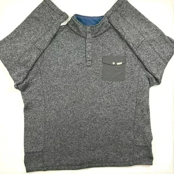 WOOLRICH Mens Drifter Fleece 1/4 Snap Pullover Grey Sweater Fleece Size XL - Picture 1 of 13